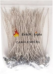 EricX Light 100 Piece 8 inch Soy Wax Candle Wick, Cotton and Paper Interwoven core, Large, for Candle Making, Candle DIY EricX Light