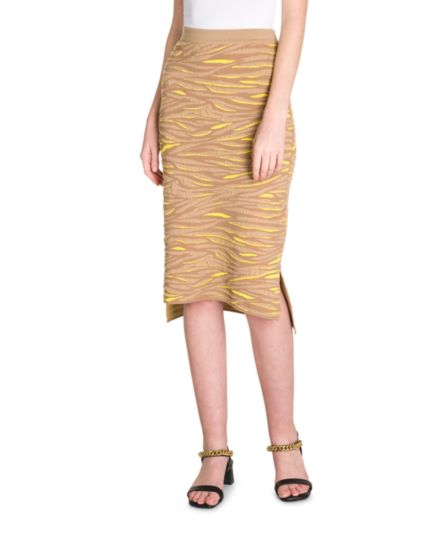 Жаккардовая юбка-карандаш в тигровую полоску Stella McCartney