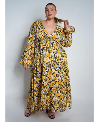 Women's Plus Size Peasant Sleeve Maxi Dress Rebdolls