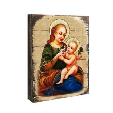 G.Debrekht Virgin Mary Directress Wooden Gold Plated Religious Christian odox Sacred Icon Inspirational Icon Décor G.DeBrekht