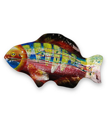 18-дюймовая тарелка для рыбы с лаймовыми жабрами Jasmine Art Glass
