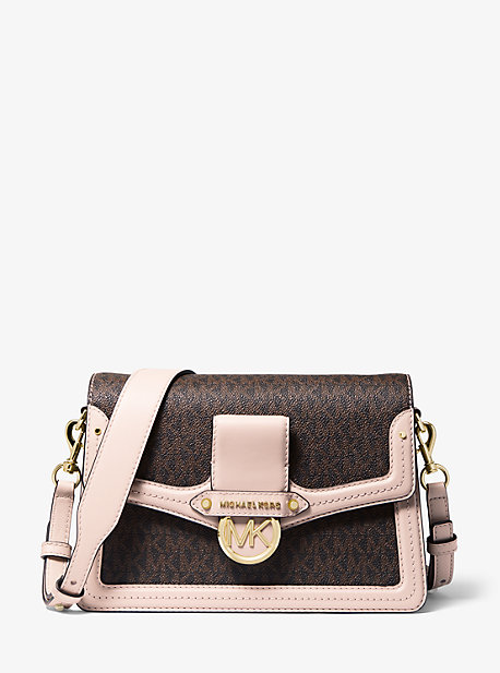 Michael kors jessie medium logo and leather shoulder bag 2025