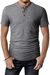 H2H Mens Casual Premium Slim Fit Henley T-Shirts Short Sleeve Lightweight H2H