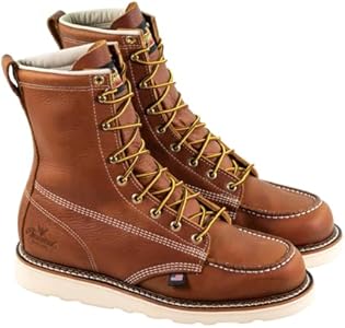 Мужские кожаные ботинки Thorogood American Heritage 8" Moc Toe на каблуке-клине, устойчивые к электрическому шоку Thorogood