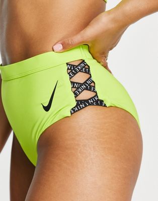 Зеленые дерзкие плавки с завышенной талией Nike Swimming Nike