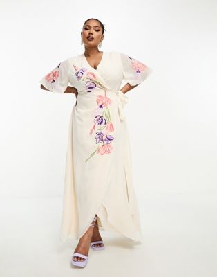 Макси-платье 'Hope & Ivy Plus' с вышивкой в цветочном стиле Hope & Ivy