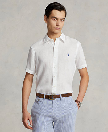 Мужская Льняная Рубашка с Коротким Рукавом Polo Ralph Lauren Polo Ralph Lauren