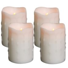 LED Dripping Wax Pillar Candles with Remote (Set of 4) Slickblue