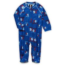 Newborn & Infant Royal Philadelphia 76ers Zip-Up Raglan Jumper Pajamas NBA