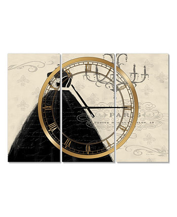 Металлические настенные часы Glam с 3 панелями Designart