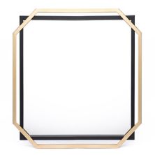 LuxenHome Gold and Black Metal Floating Frame Wall Accent Mirror Luxen Home