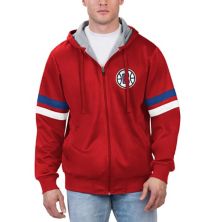 Мужская красная куртка с капюшоном G-III Sports by Carl Banks LA Clippers Contender с молнией во всю длину G-III Sports by Carl Banks