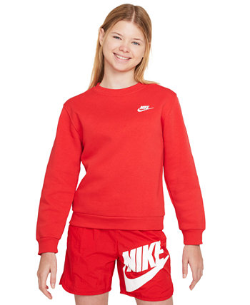 Флисовый свитшот классического кроя Big Kids Sportswear Club Nike