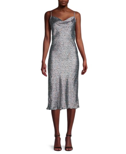 Атласное платье-комбинация с цветочным принтом Bebe