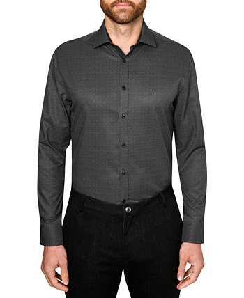 Мужская классическая рубашка Slim Fit Non-Iron Performance Stretch Mini с принтом в горошек Society of Threads