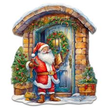 Joyful Moments at the Doorstep Holiday Door Decor  by G. Debrekht - Christmas Santa Snowman Decor Designocracy