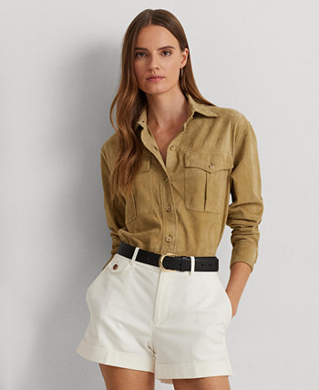 Женская замшевая рубашка с длинным рукавом Ralph Lauren