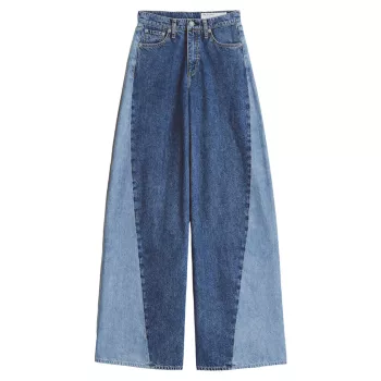 Двухцветные широкие джинсы с высокой посадкой Sofie Rag & Bone