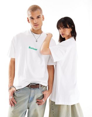 Barbour x ASOS unisex Marquee logo t-shirt in white Barbour