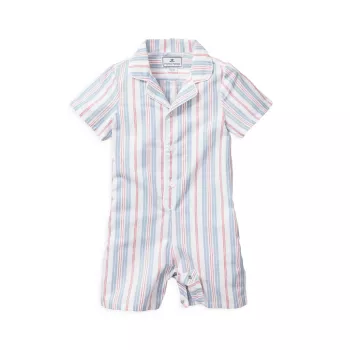 Baby Boy's Vintage French Stripes Pajama Romper Petite Plume