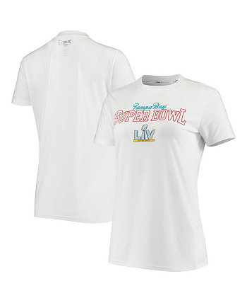 Женская белая футболка Super Bowl Lv Tampa Bay Tri-Blend MSX by Michael Strahan
