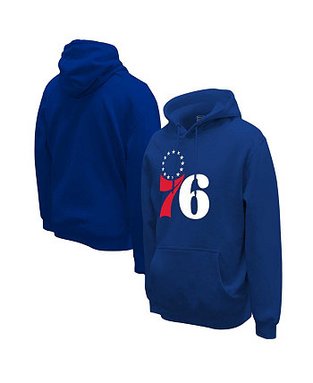 Мужской и женский пуловер с капюшоном Royal Philadelphia 76ers Primary Logo Stadium Essentials