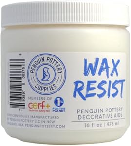 Penguin Pottery Ceramic Wax Resist for Pottery Glaze, Clay Glaze, Slip Clay - Use Pottery Wax Resist with Underglazes in Pottery Kiln - Alternative to Latex Resist for Pottery (1 Pint | 473 ml) Penguin Pottery