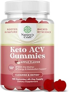 Extra Strength Keto ACV Gummies - Vegan Keto Apple Cider Vinegar Gummies Sugar Free and Delicious for Slimming Cleanse and Detox Goals - Non GMO Apple Cider Vinegar with The Mother (2 Months) Natures Craft