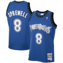 Men's Mitchell & Ness Latrell Sprewell Blue Minnesota Timberwolves 2001/02 Hardwood Classics Swingman Jersey Mitchell & Ness