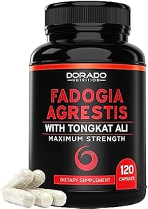 Fadogia Agrestis and Tongkat Ali Supplement Performance Blend - (120 Capsules) - [Maximum Strength] - Strength, Drive, Athletic Performance & Muscle Mass - Gluten Free, Non-GMO, Vegan Capsules DORADO NUTRITION