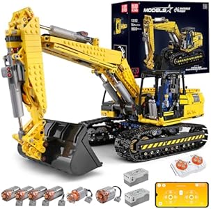 Mould King 13112 RC Excavator Building Set for Boys, 1830 Pieces Building Blocks APP Remote Control Truck Construction Vehicles Model with Motor, STEM Engineering Toys for Kids Mould King