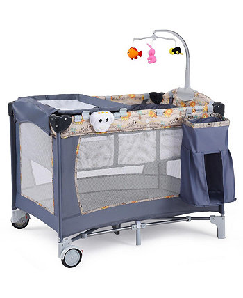 Foldable Baby Crib Playpen Playard Pack Travel Infant Bassinet Bed Costway