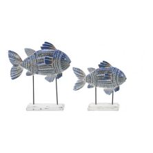 Набор из 2 предметов Stella & Eve Coastal Buff Fish Sculpture Table Decor Stella & Eve