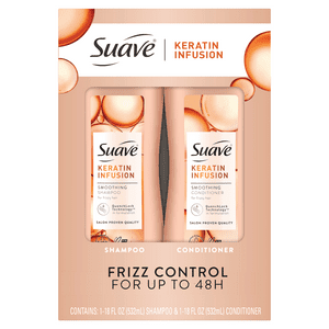 Suave Professionals Keratin Infusion Smoothing Shampoo and Conditioner with pump 28 oz 2 Count Suave