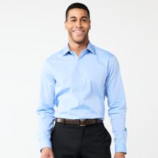 Мужская кв. Однотонная классическая рубашка узкого кроя 9® Premier Flex, устойчивая к морщинам Apt. 9