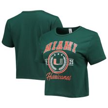 Женская укороченная футболка ZooZatz Green Miami Hurricanes Core Laurels Unbranded