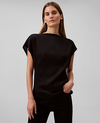 Women's Plissé Shirred Shoulder Top Calvin Klein