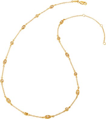 Ожерелье Station из желтого золота с имитацией бриллиантов из стерлингового серебра LaFonn