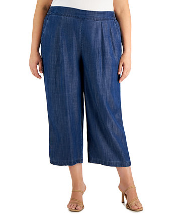 Широкие укороченные джинсовые брюки больших размеров Calvin Klein