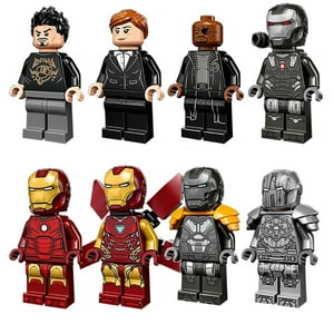 8 PCS Superhero Iron Man armor whiplash strap handheld helmet 8 Assembled Building Block Toys, Wedding Party Cake Decoration Birthday Gift for Boys and Girls Ganavi