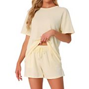 Women's Pajamas Set Half Sleeve Lounge Set Shorts Sleepwear Set 2 Piece Pjs Sets with Pockets Inspire Chic