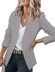 GRAPENT Women's Open Front Business Casual Pockets Work Office Blazer Jacket Suit Grapent