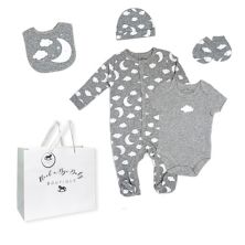 Baby Boys and Girls Crescent Moon Layette, 5 Piece Set Rock A Bye Baby Boutique
