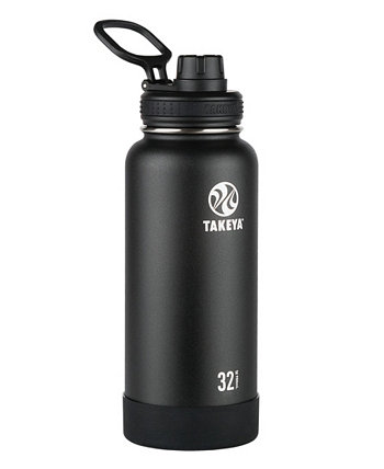 Бутылка для воды Actives 32 унции изолированная из нержавеющей стали с изолированной крышкой носика Takeya