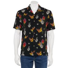 Men's Retrofit Short Sleeve Button-Down Camp Shirt Retrofit