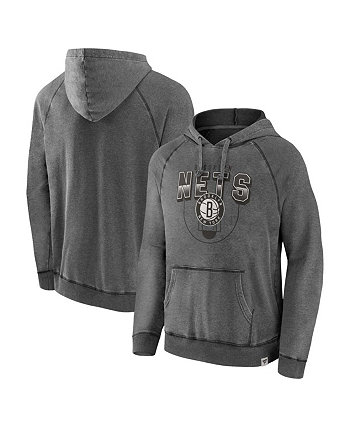 Мужской серый пуловер с капюшоном Brooklyn Nets Acquisition True Classics в винтажном стиле Fanatics