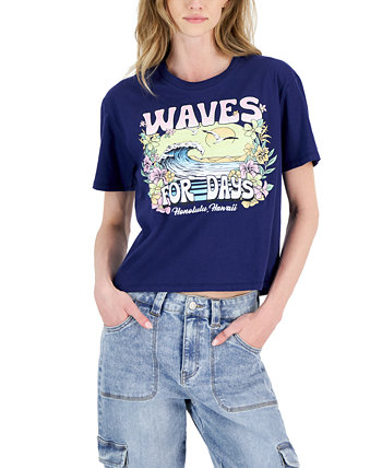 Juniors' Waves For Days Graphic T-Shirt Rebellious One