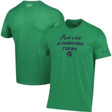 Men's Under Armour Heathered Green Notre Dame Fighting Irish Play Like A Champion Today Cotton Performance T-Shirt Under Armour