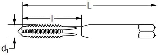 Straight Flute Tap, M4x0.7, Plug, 4 Flutes (2 Pieces) Greenfield Threading