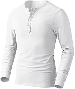 Derminpro Men's Henley Cotton Casual Short/Long Sleeve Lightweight Button T-Shirts Derminpro